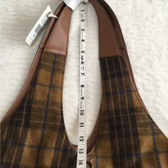 Lucky brand hobo topanga tan plaid bag nwt - Picture 5 of 13
